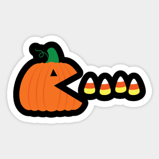 Halloween Pumpkin eating candy corn Sticker